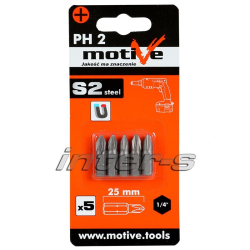 Bity do wkrętarki PH2 25 mm 5 szt.  Motive